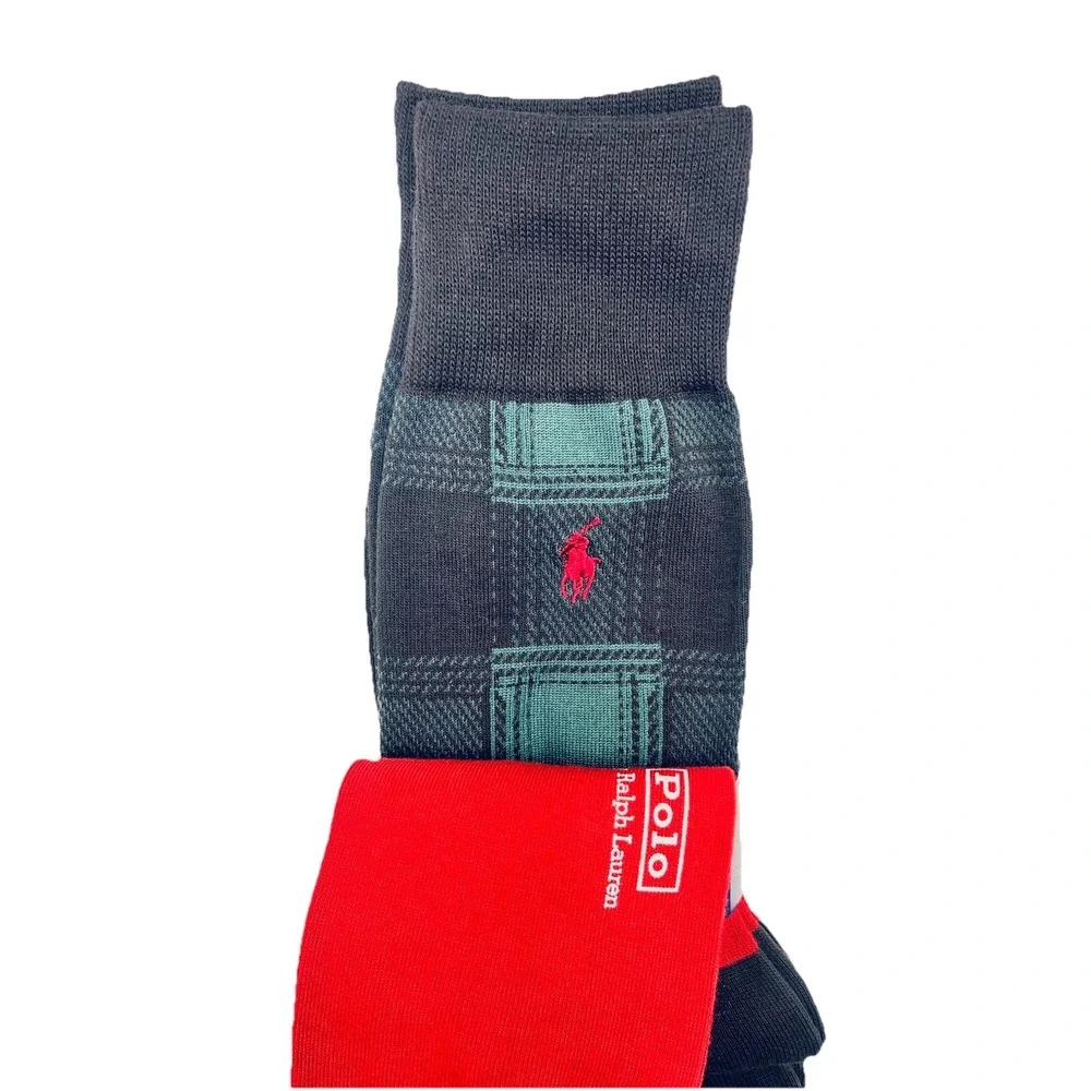Men's Polo‎ Ralph Lauren 2 pack Pair socks 10-13 dress casual Polo Bear